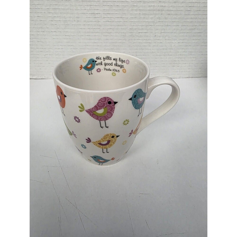 Divinity Boutique Bird Mug - Inspirational Ceramic Mug w/ Scripture Ps. 103:5